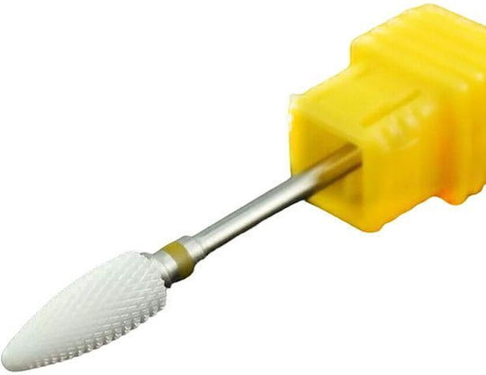Ceramic Nail Drill Bit Flame Shape Yellow