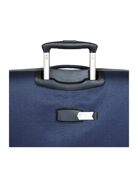Diplomat Venice Large Fabric Blue Suitcase Height 75cm