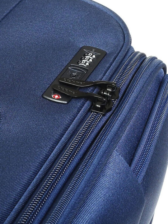 Diplomat Venice Large Fabric Blue Suitcase Height 75cm