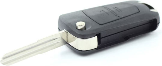Techstar Husa Pentru Chei Auto Compatibilă Opel Astra Corsa Vectra Meriva Tip Flip 2 Butoane Lama Stângă Culoare Neagră