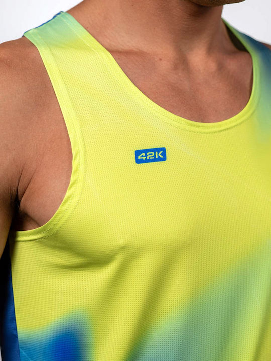 Technische Sportliche Herrenblusen Gelb-Blau
