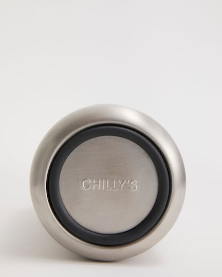 Chilly's Series 3 Flip Бутилка Термос Неръждаема стомана Без BPA 1 л Stainless Steel с Мундщук, Примка и Сламка