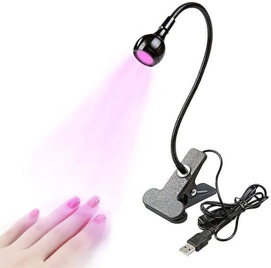 UV Nail Lamp 3W with Clip Silver
