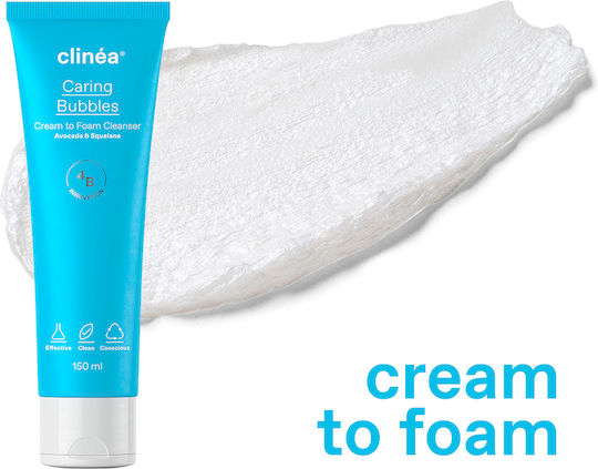 Clinea Caring Bubbles Cream Cleansing Face 150ml