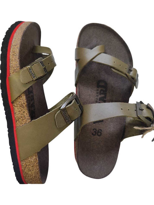 Leather Women's Anatomic Green Sandals