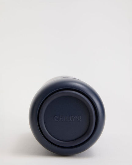 Chilly's Series 3 Flip Bottle Thermos Stainless Steel BPA Free 500ml Astral Navy Blue with Mouthpiece, Loop and Straw