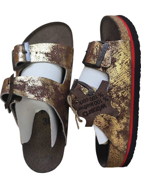 Leather Women's Anatomic Gold Sandals