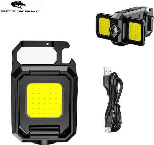 Spywolf Mini Ultra Strong LED Waterproof Multifunctional COB Rechargeable Flashlight Type-C Port 5pcs TC-562