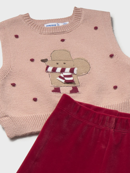 Kids Set with Pants Winter 2 Pieces Burgundy