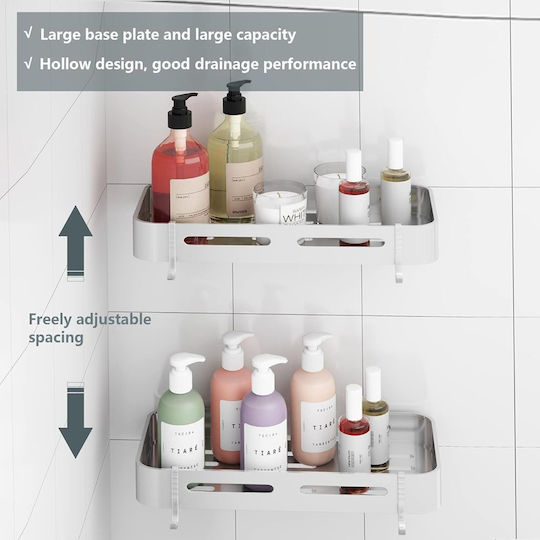 Shelf Udear * 8865-29 Wall Mounted Bathroom Shelf with 4 Shelves 30x13x4.5cm Silver