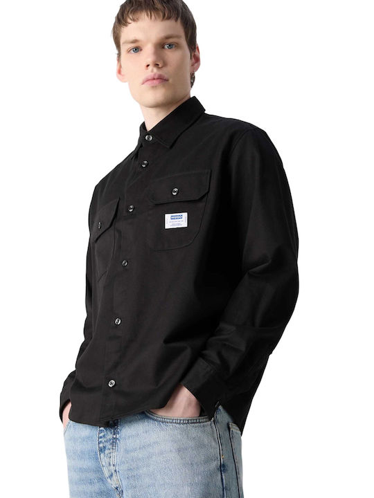 Ekynone Long Sleeve Cotton Shirt in Regular Fit Black
