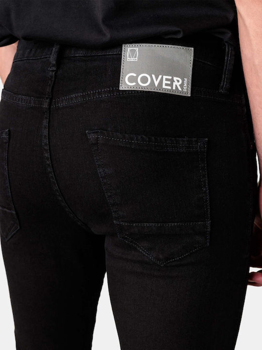 Cover Men's Jeans Pants with Skinny Fit Full-Black