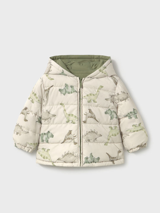 Kids Casual Short Hooded Jacket Green Light