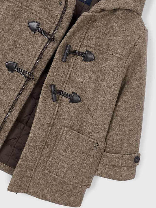 Kids Montgomery Coat Short Hooded Dark Brown