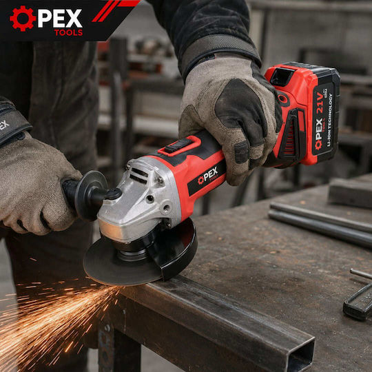 Erem OPX28010 125mm Battery Brushless Angle Grinder with Speed Adjustment 2x3Ah