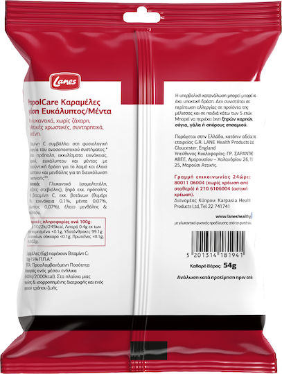 Lanes PropolCare Lozenges Gluten-Free Eucalyptus & Mint 54gr