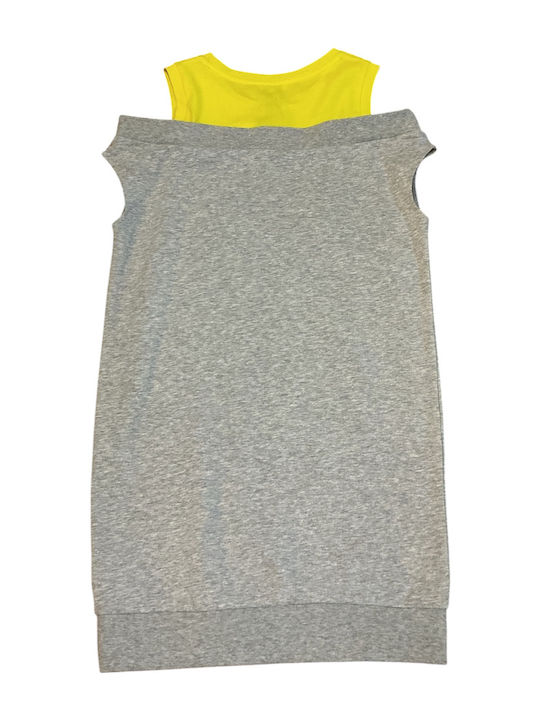 Kinderkleid Ärmellos Grau/Gelb