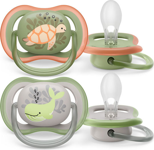 Philips Ultra Air Orthodontic Pacifiers Silicone with Case I Love Mama - Blue for 0-6 months 2pcs
