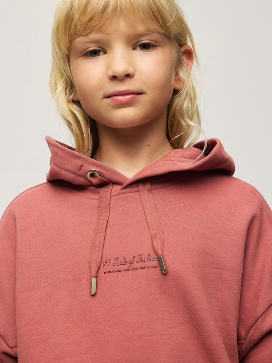 Kinder-Sweatshirt mit Kapuze und Taschen Rot