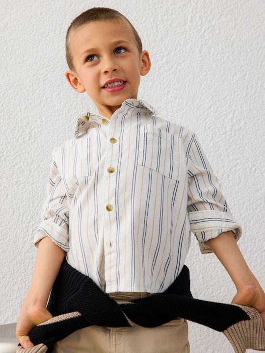 Kids Striped Long-Sleeved Shirt Dark Blue