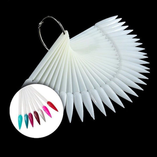 Nail Sample Book Keychain Stiletto 50pcs Milky