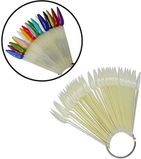 Nail Sample Book Keychain Stiletto 50pcs Milky