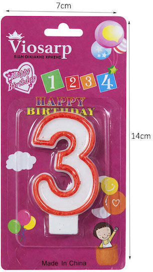 Lumanare De Ziua De Naștere 3 – Lumânare Număr Happy Birthday