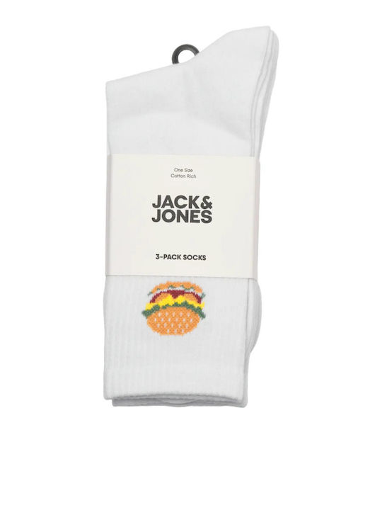 Jack & Jones Ανδρικές Κάλτσες Λευκές 3Pack Jack & Jones Ανδρικές Κάλτσες Λευκές 3Pack