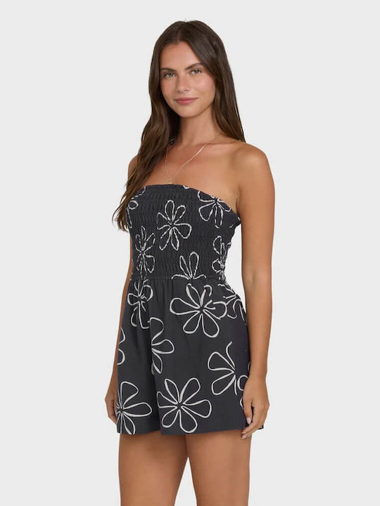 Vacay Damen Leinen Jumpsuit Schwarz Sands