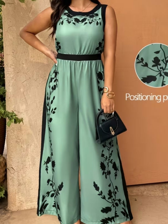 Salopetă Fără Mâneci Verde și Negru