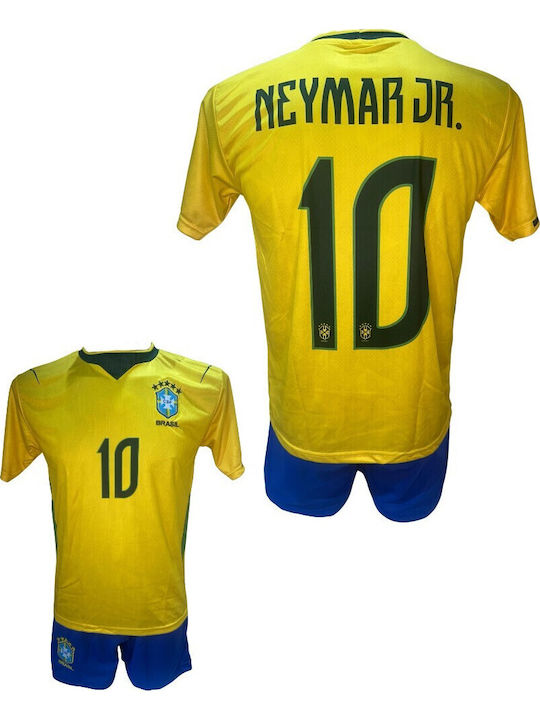 Kids Football Kit Neymar Brazil National Team Yellow Blue 190726-04