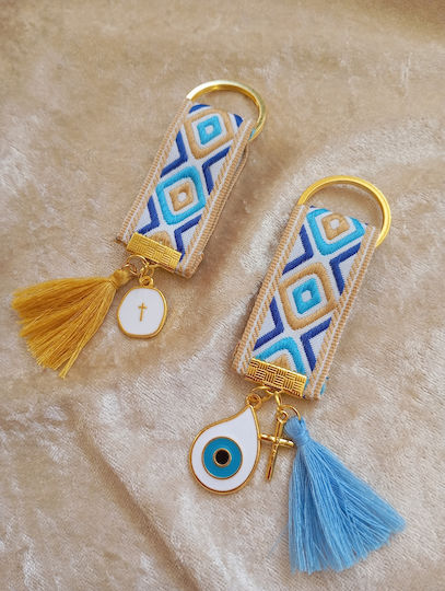 By Anastasia's Art Creations Christening Charm Keychain Light Blue 25 Pieces