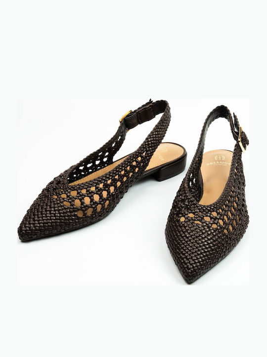Damen Ballerinas Slingback in Braun Farbe