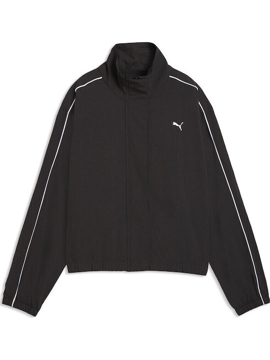Damen Jacke Running Winddicht Schwarz