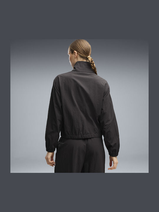 Damen Jacke Running Winddicht Schwarz