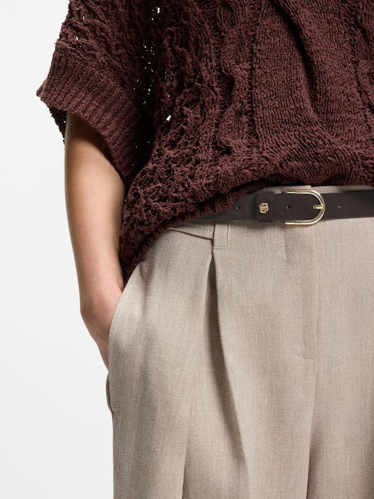 Leather Women's Belt Brown