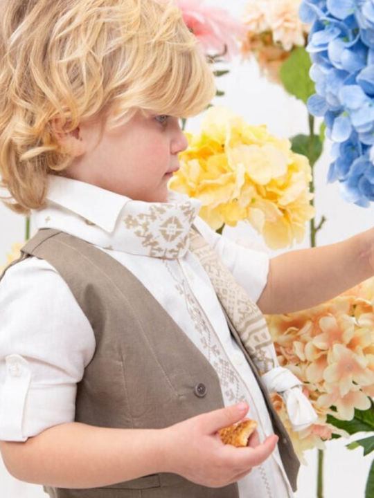 Bambolino Baptism Suit with Vest for Boy Multicolour