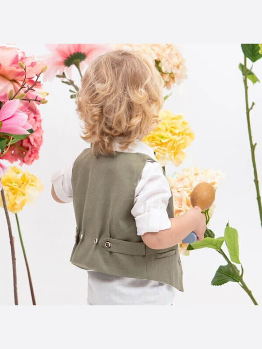 Bambolino Baptism Suit with Vest for Boy Elias Multicolour
