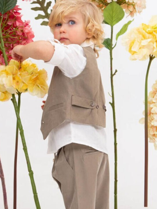 Bambolino Baptism Suit with Vest for Boy Multicolour
