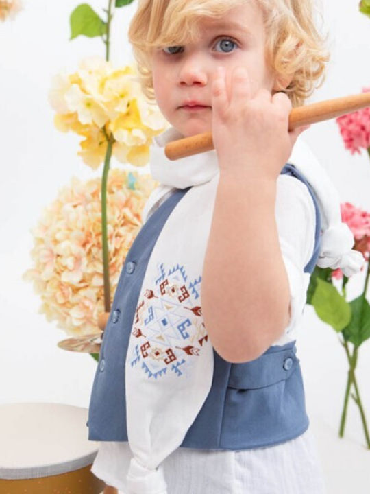 Bambolino Baptism Suit with Vest for Boy Multicolour