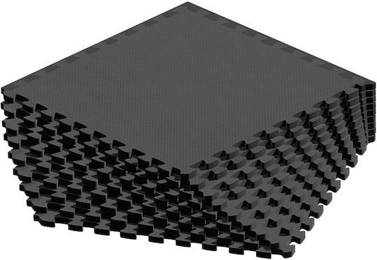 Rebel Active Saltele Puzzle pentru sală de sport Negre 60x60cm 9 bucăți