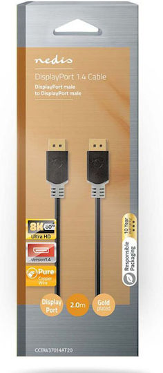 Nedis Cablu DisplayPort - DisplayPort 2m Negru (CCBW37014AT20)