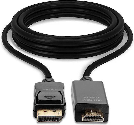 Lindy Кабел DisplayPort мъжки - HDMI женски 5м Черен (36924)