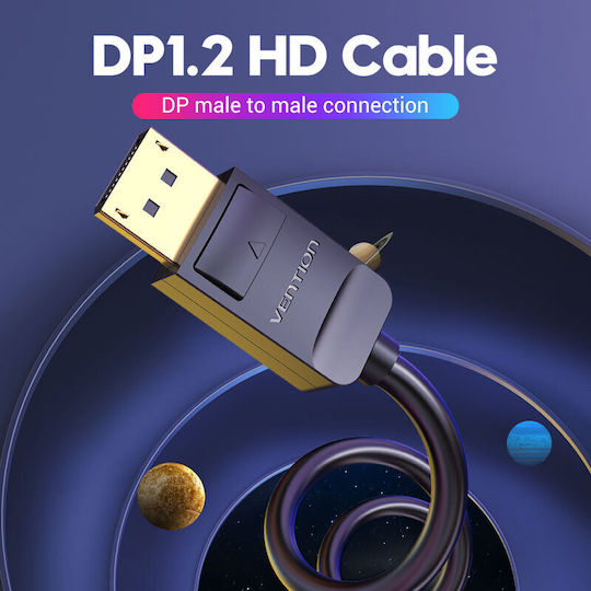 Vention Кабел DisplayPort мъжки - DisplayPort мъжки 3м Черен (HACBI)