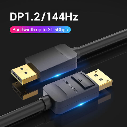 Vention Кабел DisplayPort мъжки - DisplayPort мъжки 3м Черен (HACBI)