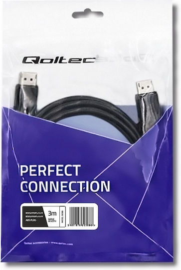 Qoltec Cable DisplayPort male - DisplayPort male 3m Black (50588)