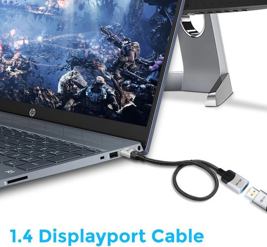Vcom Cg635f-1.0m кабел DisplayPort M към DisplayPort F 1.0m черен