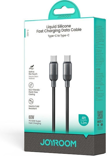 Joyroom Кабел USB-C мъжки - USB-C 60W Черен 1.2m S-A62 Lively