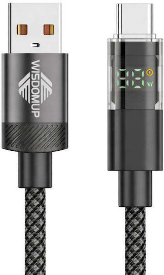 WisdomUp LED USB 2.0 Кабел USB-C Мъжки - USB-A 100W