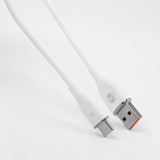 Forever USB 2.0 Cable USB-C male - USB-A 66W White 1m